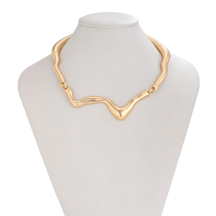 N2737 - Geometric choker twist design Necklace