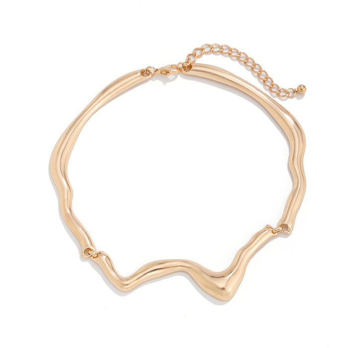 N2737 - Geometric choker twist design Necklace