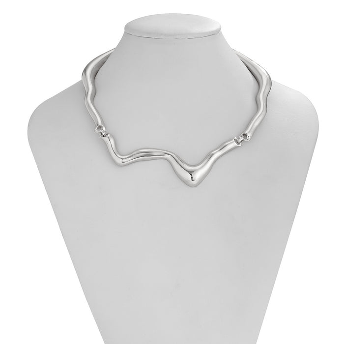 N2738 - Geometric choker twist design Necklace