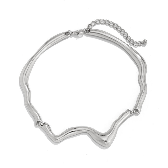 N2738 - Geometric choker twist design Necklace