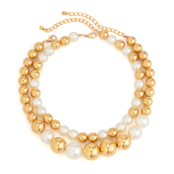N2740 - Large beads fashion short necklace