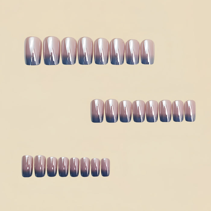 NA085 - Classy Electroplated Silver Gradient Nails