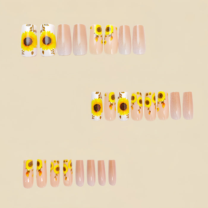 NA093 - Multi-Color Sunflower Nails