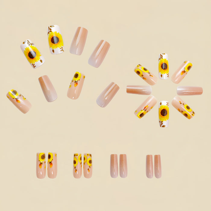 NA093 - Multi-Color Sunflower Nails