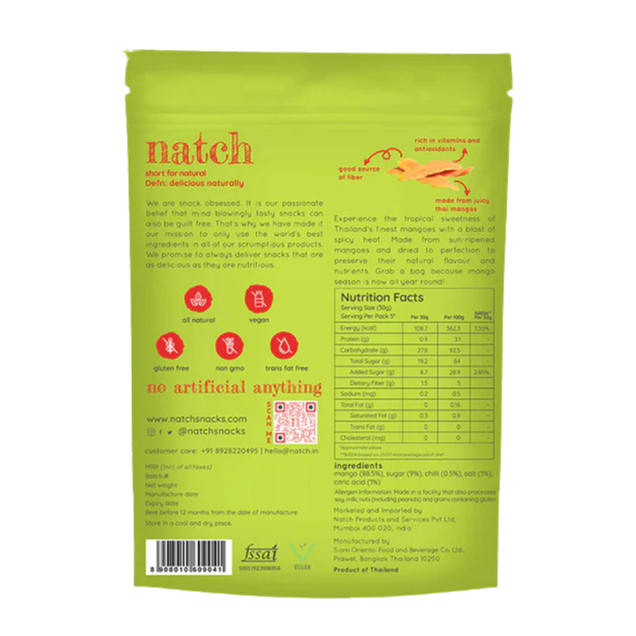 Natch Thai Mango Slices Chilli 150g