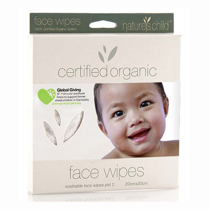 Nature's Child Reusable Face Wipes 2pk - L'Organic