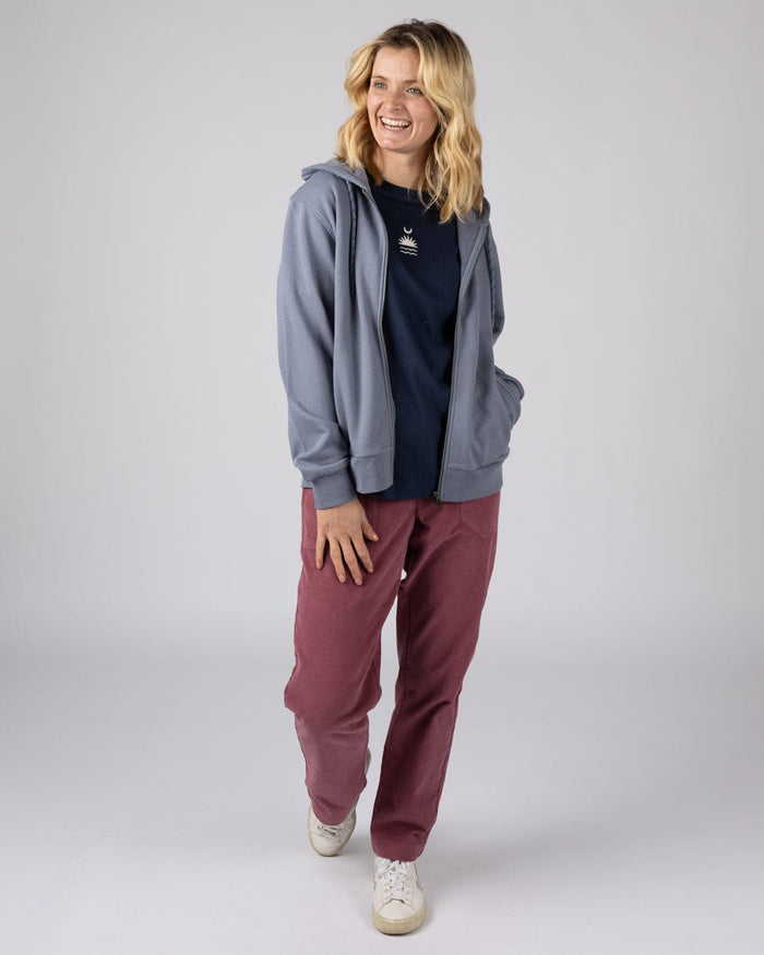 Nikka Womens Zip Hoodie in Blue