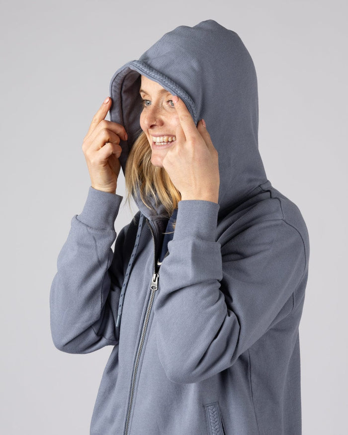 Nikka Womens Zip Hoodie in Blue
