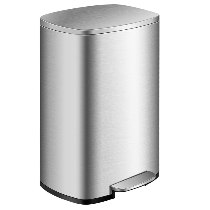 NNECW 13.2 gallon stainless steel trash can with Removable Inner Bucket for Home Use-1