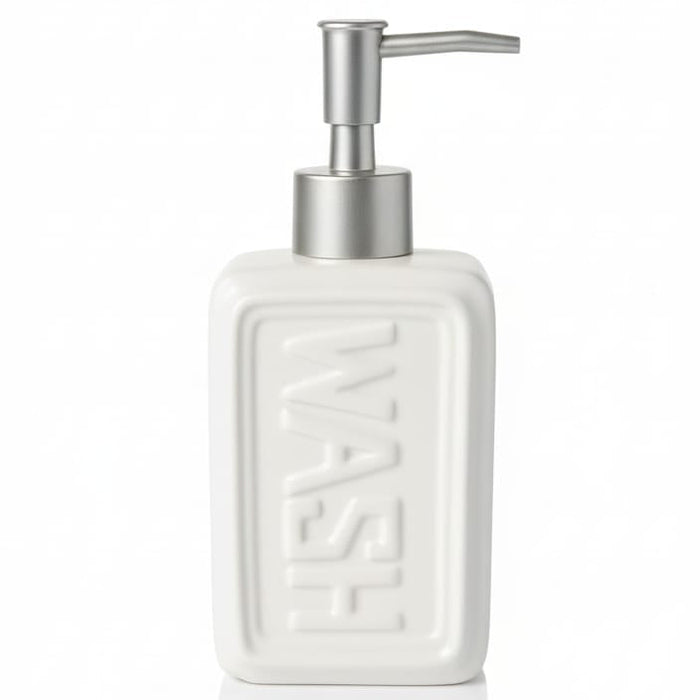Nordic white ceramic soap and lotion dispenser