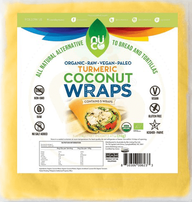 Nuco Organic Raw Coconut Turmeric Wraps - 5 Pack - L'Organic