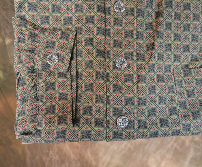 Olive and Red Lattice - Men's Victorian Shirt