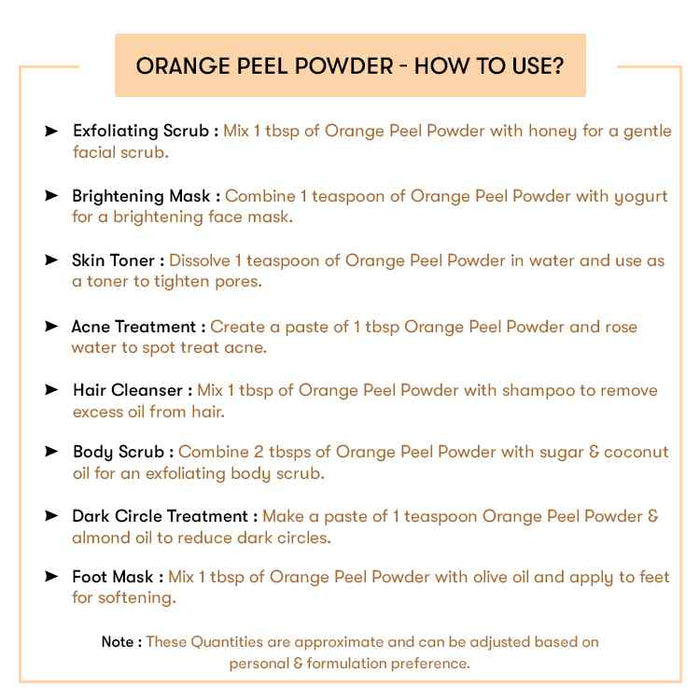 How to use Orange Peel Powder