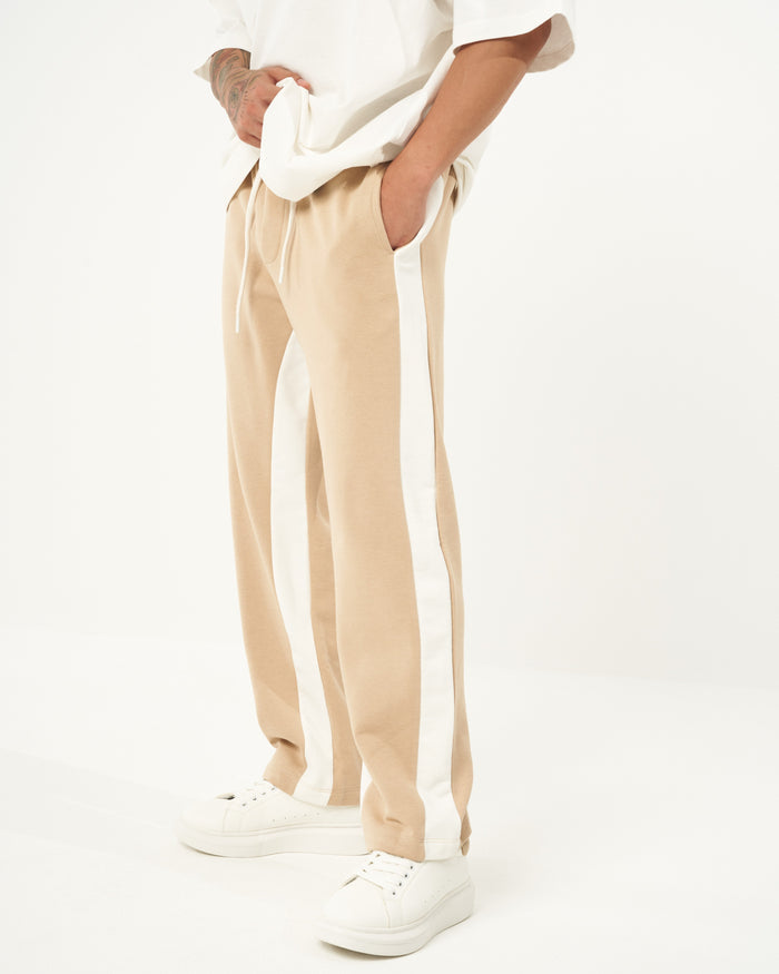 Oversized Striped Beige Baggy Sweatpants (2)