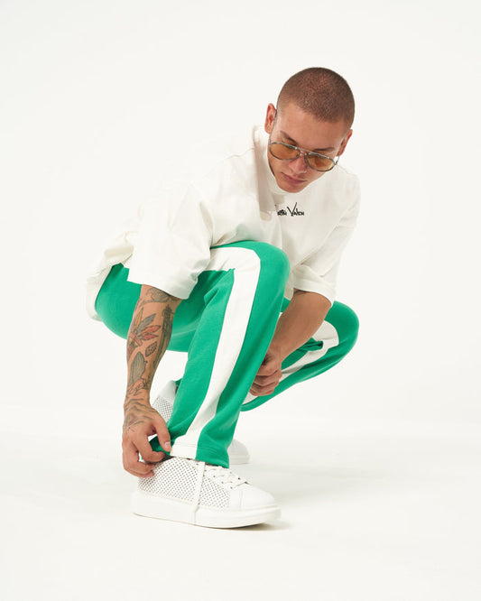Oversized Striped Green Baggy Sweatpants
