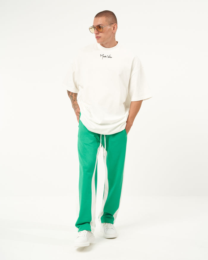 Oversized Striped Green Baggy Sweatpants (3)
