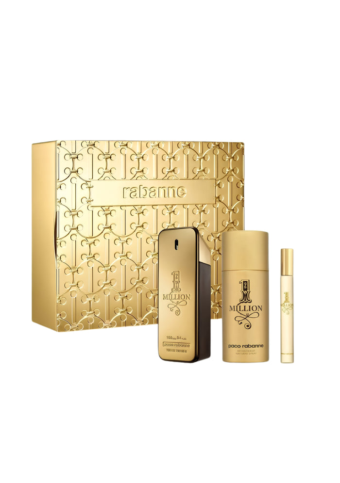 Paco Rabanne 1 Million EDT 100ml + Travel Spray 10ml + Shower Gel 100ml Gift Set for Men