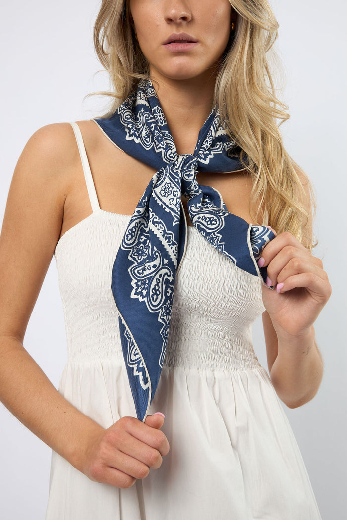 Paisley Blue Scarf Large