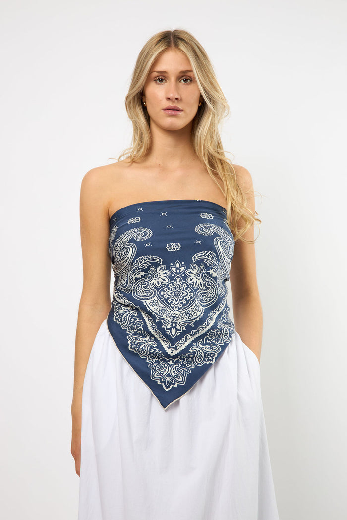 Paisley Blue Scarf Large