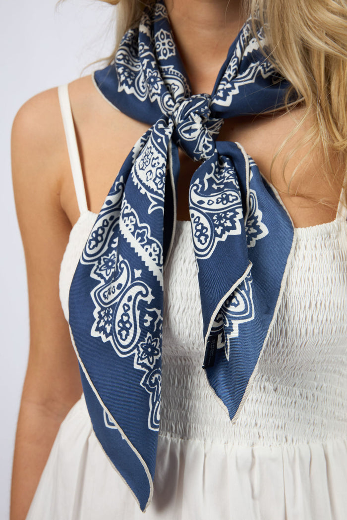 Paisley Blue Scarf Large