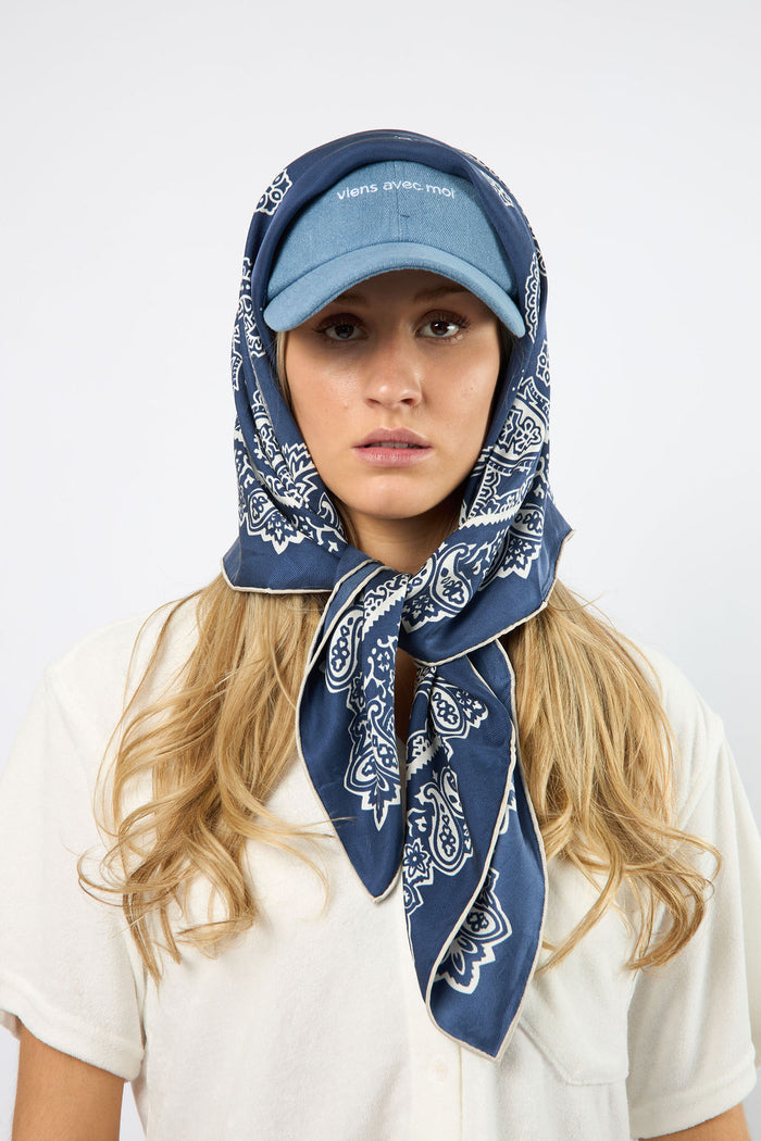 Paisley Blue Scarf Large