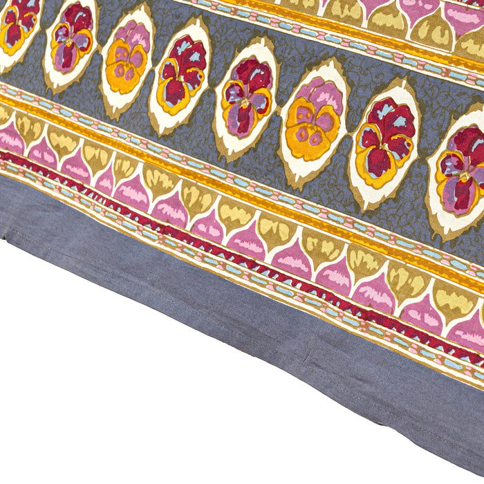 Pansy Red & Grey | French Tablecloths: 71" x 71"