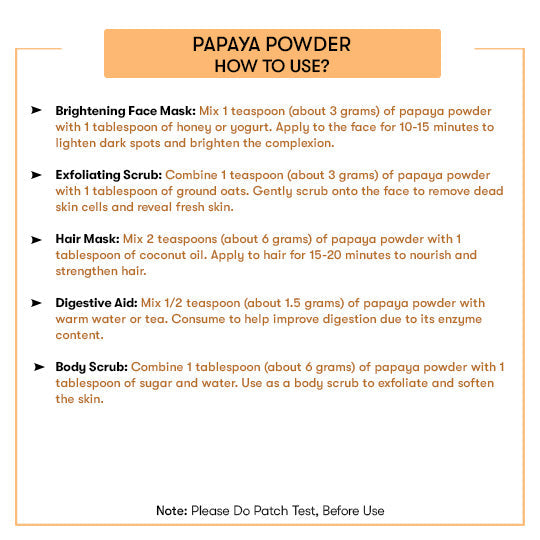 How to use papaya Powder