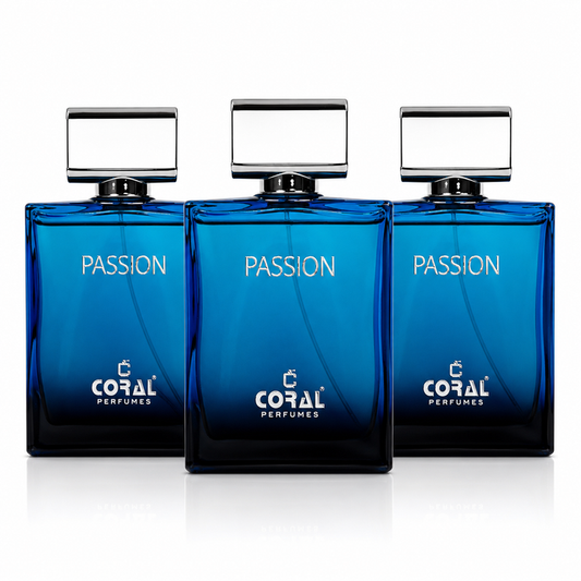 Passion for Men Eau de Parfum 100ml (Pack of 3) | Long Lasting Men's Perfume Gift Set