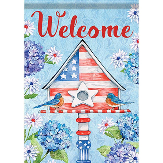 Patriot Birdhouse Garden Flag