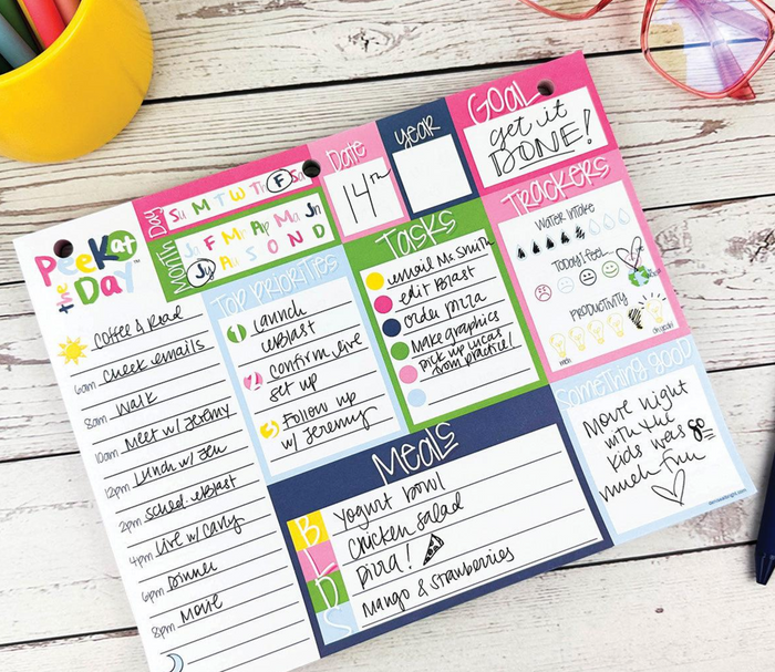 Peek at the Day™ Daily Planner Pad | All Bright & Cheery