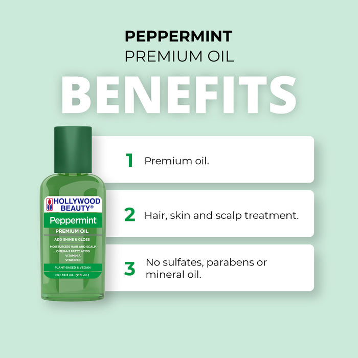 Peppermint Premium Oil for Hair, Scalp, and Skin - 2 fl oz