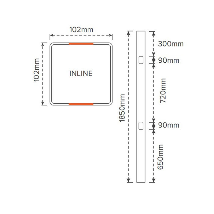 Oxworks Picket PVC Inline Post - White - 102 x 102 x 1900mm - - Image 2