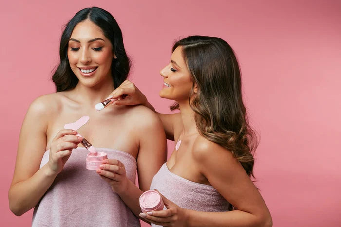 Pink clay breast mask