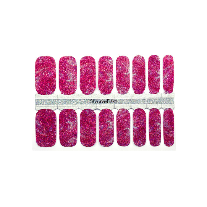 Pink Swirl Glitter Nail Wraps SBNA (GLITTER)