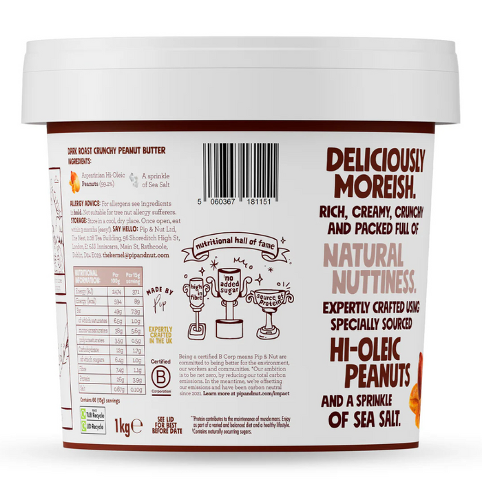 Pip & Nut Ultimate Crunchy Deep Roast Peanut Butter 1kg