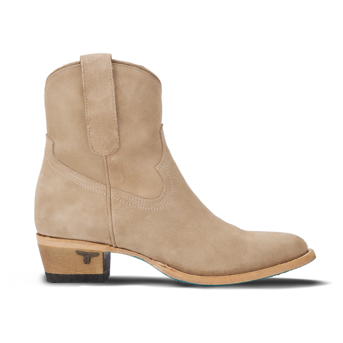 Plain Jane Bootie - Latte Suede