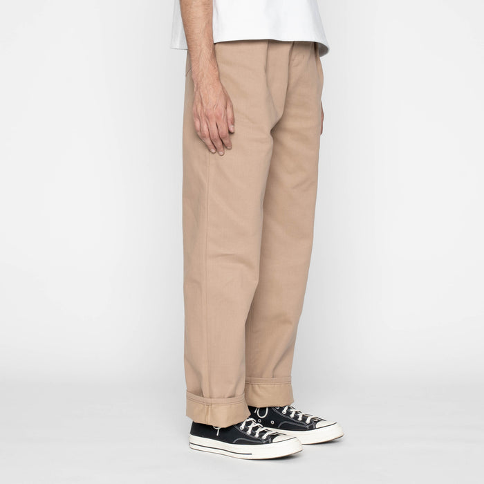 Pleated Trouser - Selvedge Slacks Beige by Naked & Famous Denim