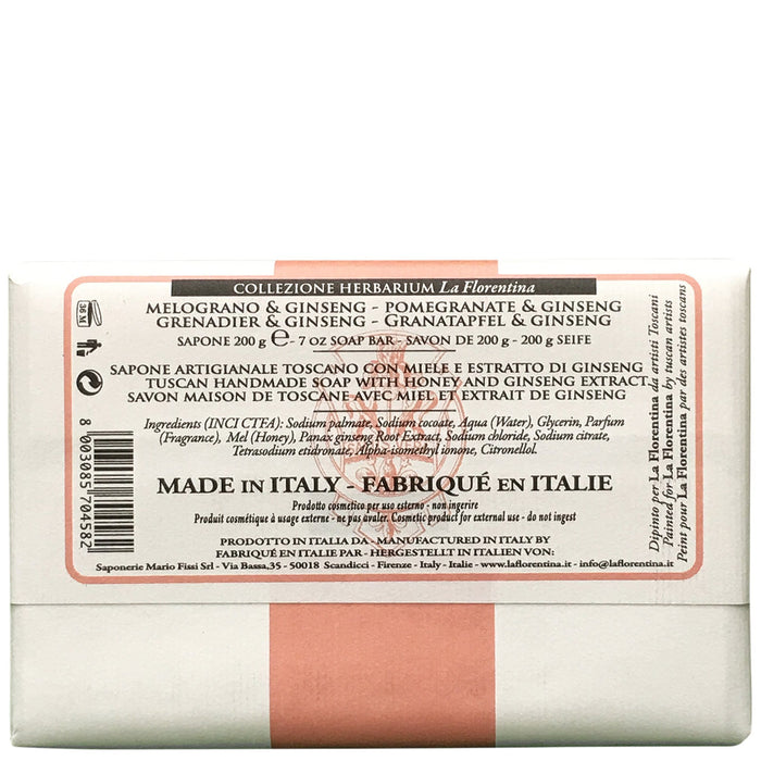 La Florentina 200g Bar Soap Pomegranate & Ginseng Bar Soap 200g Brand
