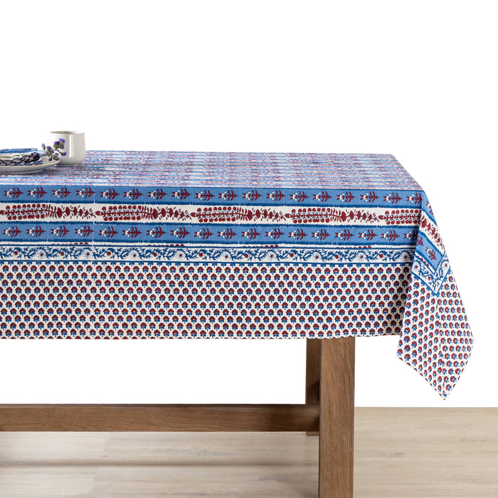 Provence Avignon Red & Blue Tablecloth: 90" x 90"