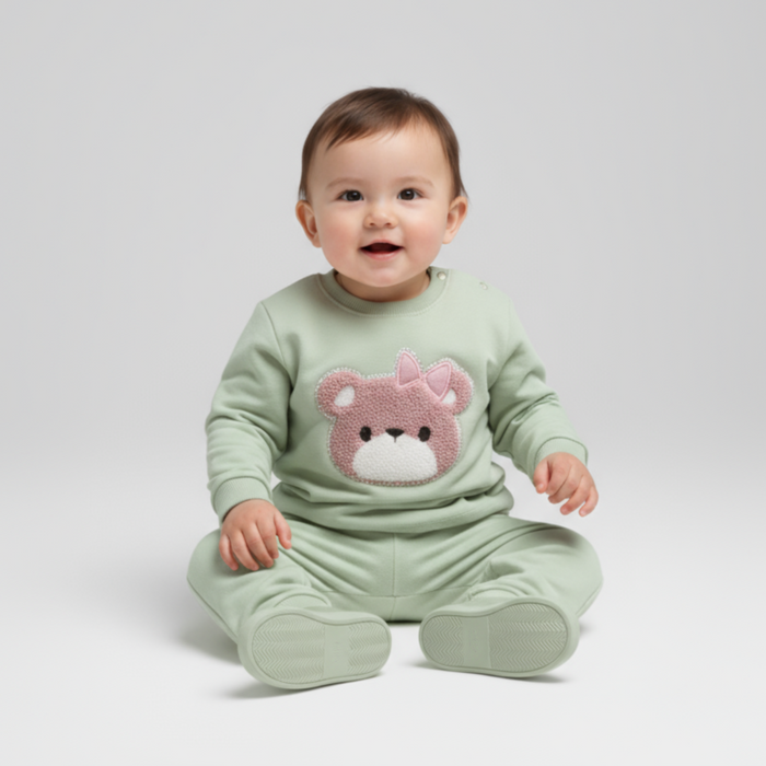Puffy Bear Girls Jogger Set