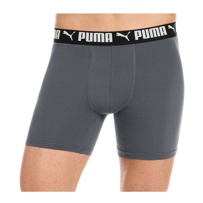 PUMA Men's Sport Stretch Boxer Briefs - Pack Of 5 (Navy, Black, Grey, Green)