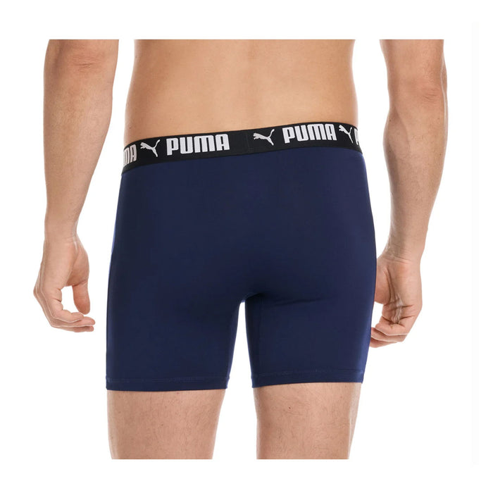 PUMA Men's Sport Stretch Boxer Briefs - Pack Of 5 (Navy, Black, Grey, Green)
