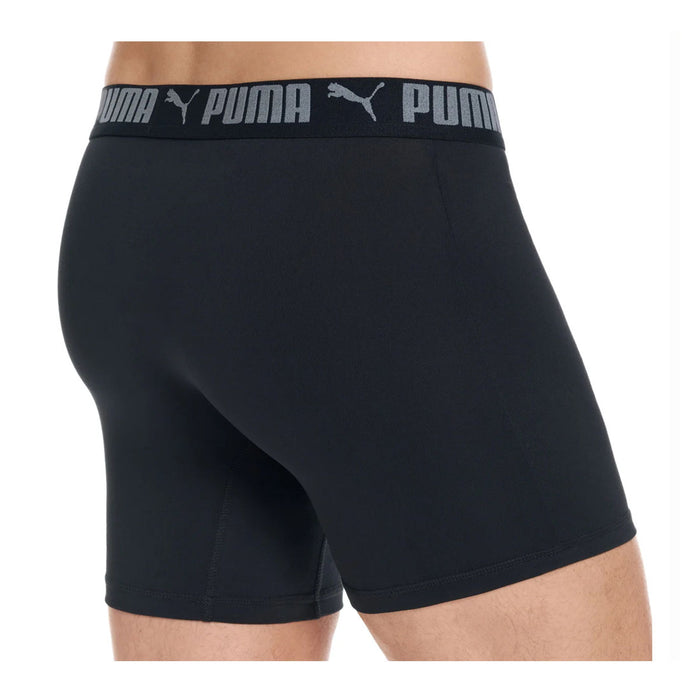 PUMA Men's Sport Stretch Boxer Briefs - Pack Of 5 (Navy, Black, Grey, Green)