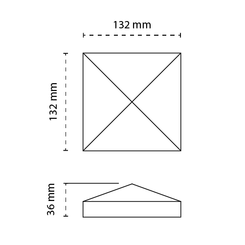 Oxworks PVC Post Cap - UV Stabilised PVC - Slimline - 127 x 127mm - - Image 2
