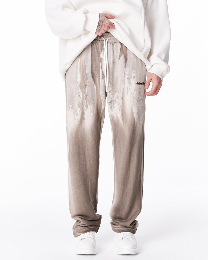 Rebellion Tie-Dye Oversized Sweatpants in Beige