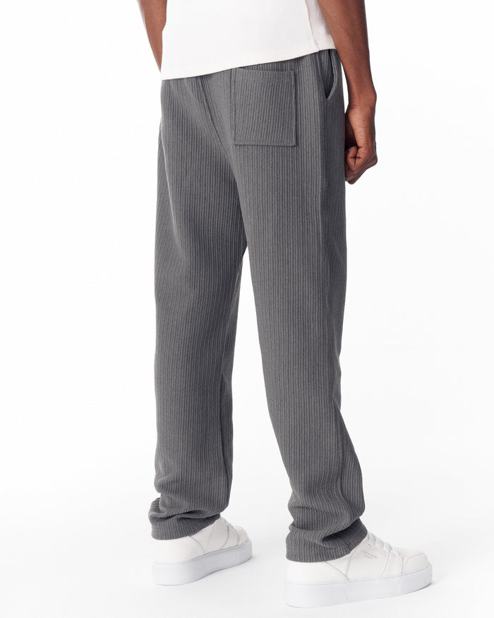 Relaxed Fit Ribbed Gray Sweatpants With Drawstring (5)
