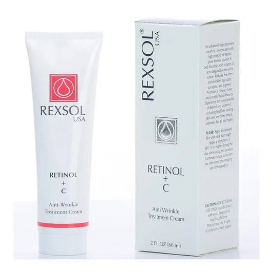 Rexsol Retinol + C Anti-Wrinkle Treatment Cream 60ml - كريم ريكسول المقاوم للتجاعيد بالريتينول وفيتامين سي - 60 مل