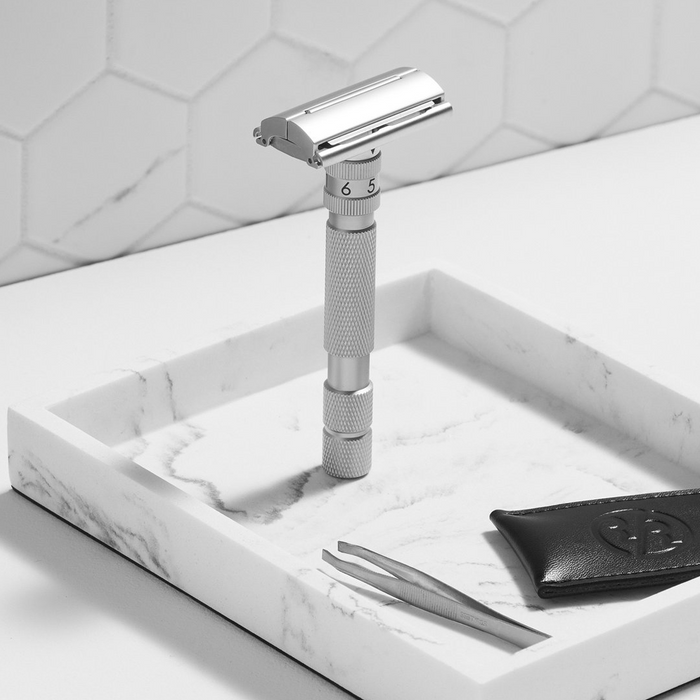 Rockwell Model T2 Adjustable Safety Razor White Chrome