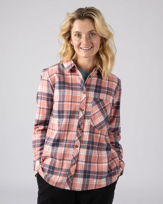 Rosalin Womens Check Shirt in Pink