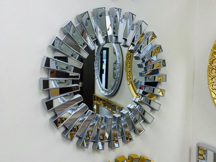 Round Mirror Gold Decorative Wall Mirror Modern Wall Hanging for Dining Room Living Room Entrance
